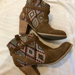 Tribal patterned booties